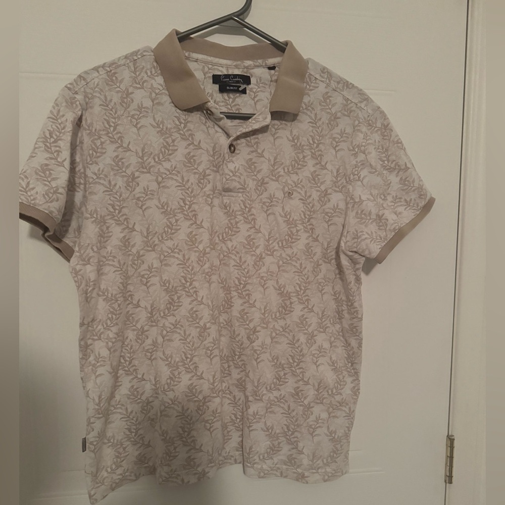 Pierre Cardin Slim Fit Floral-Patterned Polo-style Short Sleeve T-Shirt medium